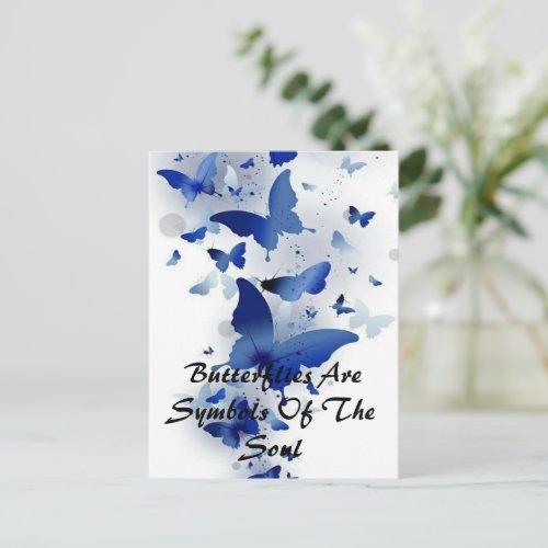 Dark Blue and Gray Butterfly Postcard