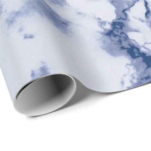 Dark Blue and Gray Marble Texture Look Wrapping Paper