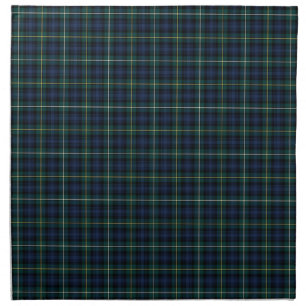 Dark Blue and Green Campbell Clan Tartan Napkin