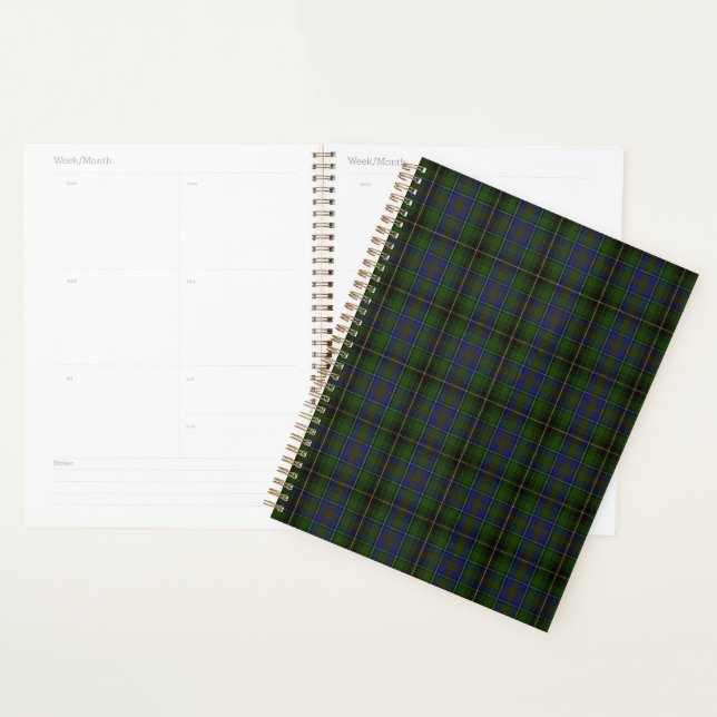 Dark Blue and Green Plaid Planner (Display)