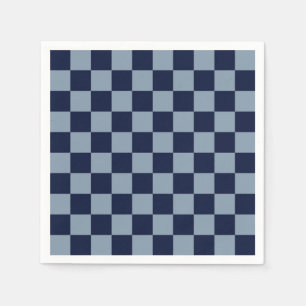 Dark Blue and Light Blue Checkerboard Napkins