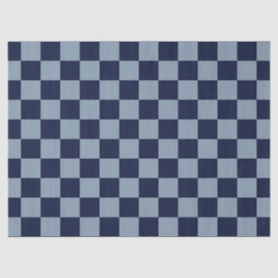 Dark Blue and Light Blue Checkerboard Tissue Paper