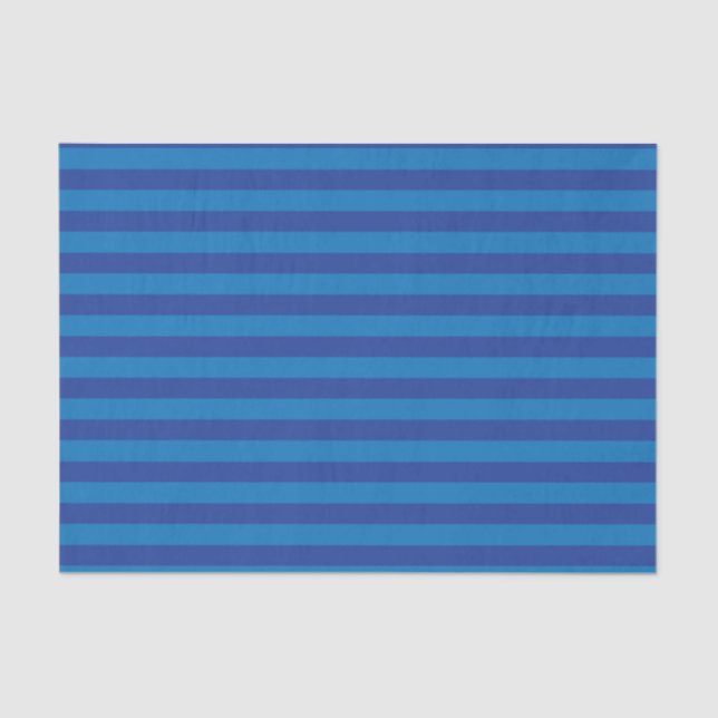 Dark Blue and Light Blue Stripes Tissue Paper (Front)