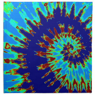 Dark Blue and Light Blue Tie Dye Napkin