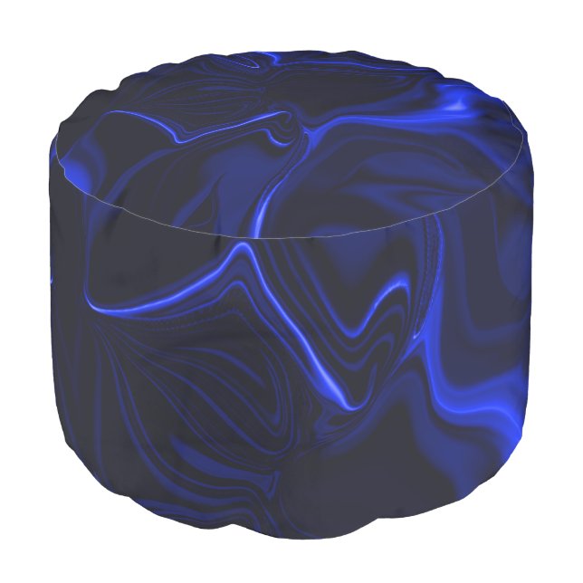 Dark blue and light curves with dark background. pouf (Angled Front)