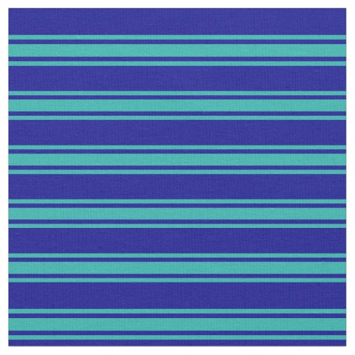 Dark Blue and Light Sea Green Striped Pattern Fabric