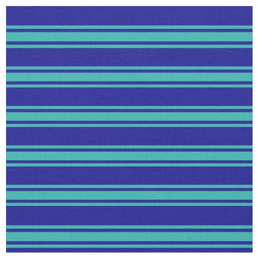 Dark Blue and Light Sea Green Striped Pattern Fabric