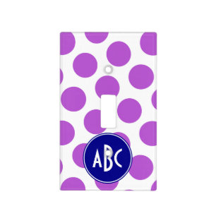 Dark Blue and Medium Orchid Monogram Light Switch Cover
