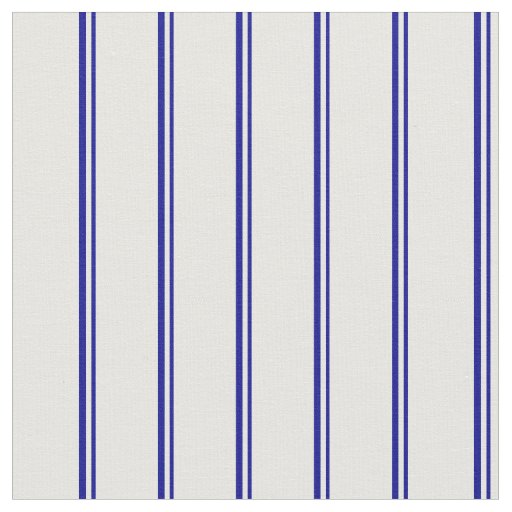 Dark Blue and Mint Cream Striped Pattern Fabric