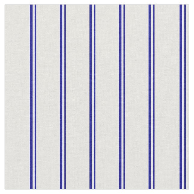 Dark Blue and Mint Cream Striped Pattern Fabric (Close Up)