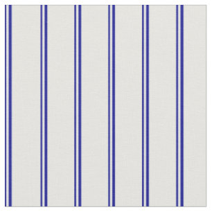 Dark Blue and Mint Cream Stripes Fabric