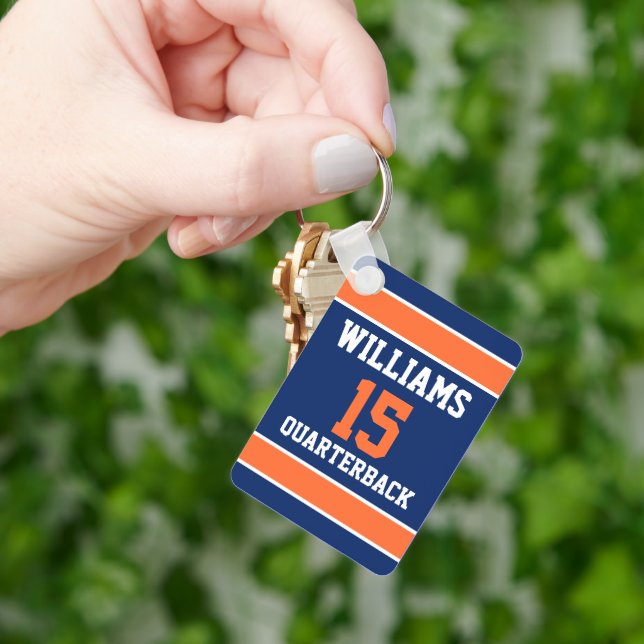 Dark Blue and Orange Keychain (Hand)