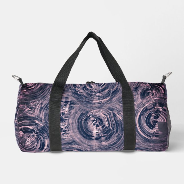 Dark blue and pretty swirling batik     duffle bag (Front)