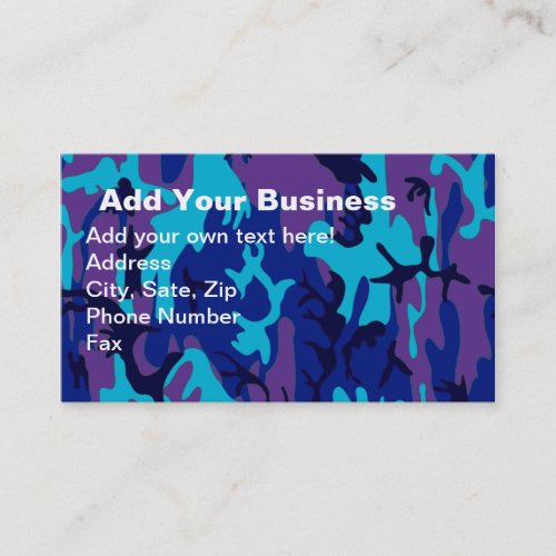 Dark Blue and Purple Camouflage Business Card