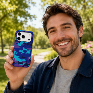 Dark Blue and Purple Camouflage iPhone 17 Pro Case