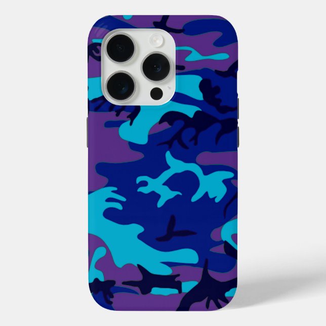 Dark Blue and Purple Camouflage Case-Mate iPhone Case (Back)