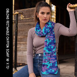 Dark Blue and Purple Camouflage Chiffon Scarf<br><div class="desc">Dark Blue and Purple Camouflage Chiffon Scarf. Fun for every camo lover. View all my shops here https://bit.ly/SandyspiderStores  Contact me at admin@giftsyoutreasure.com</div>