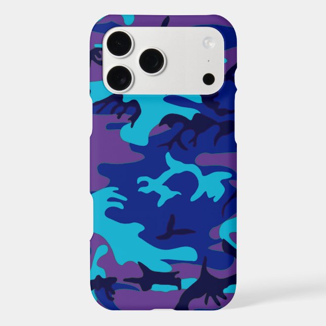 Dark Blue and Purple Camouflage iPhone 17 Pro Max Case (Back)