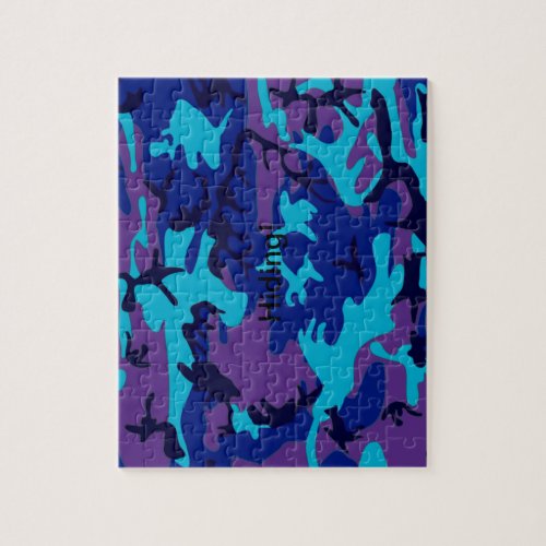 Dark Blue and Purple Camouflage Puzzle