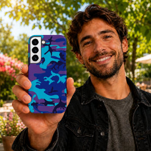 Dark Blue and Purple Camouflage Samsung Galaxy S22+ Case