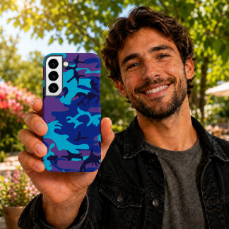 Dark Blue and Purple Camouflage Samsung Galaxy S22+ Case