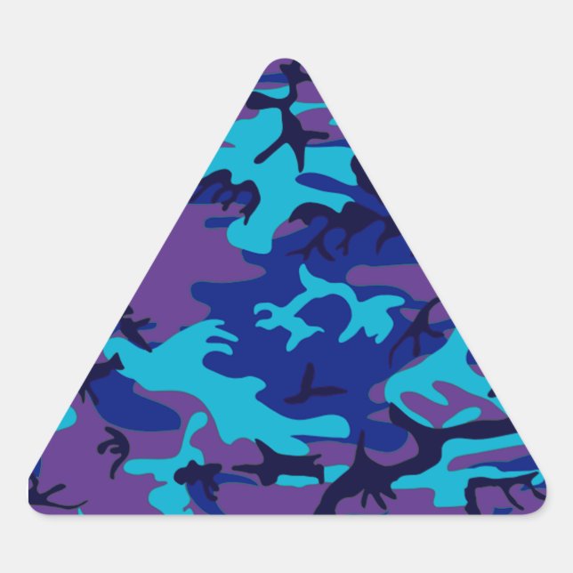 Dark Blue and Purple Camouflage Triangle Stickers (Front)