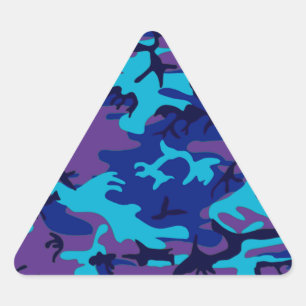 Dark Blue and Purple Camouflage Triangle Stickers