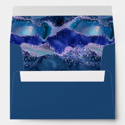 Dark Blue and Purple Ocean Agate Envelope