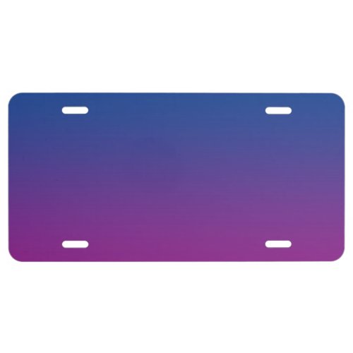 Dark Blue And Purple Ombre License Plate