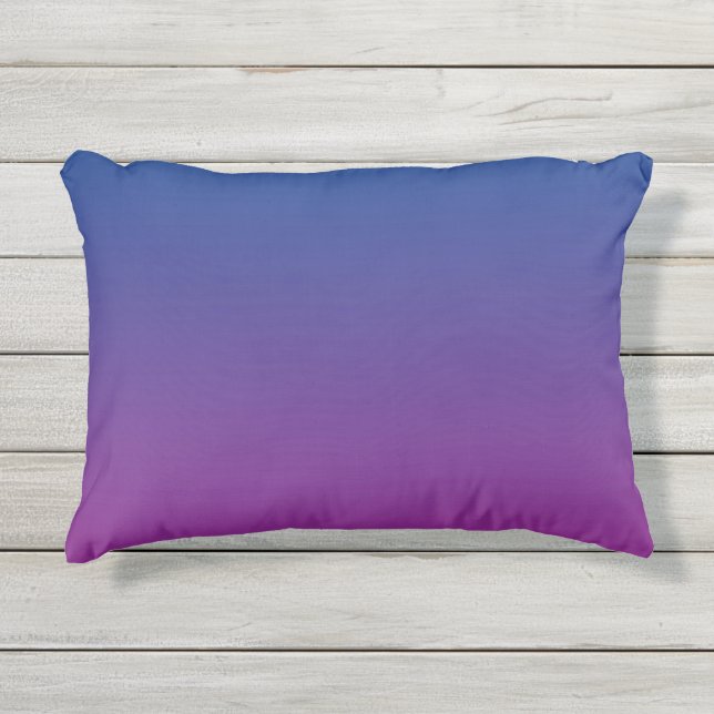 Dark Blue And Purple Ombre Outdoor Pillow (Front)