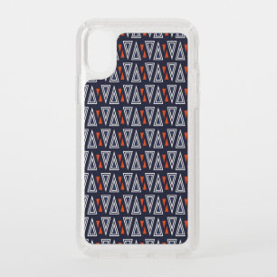 Dark Blue and Red Geometric Triangles Pattern Speck iPhone XS Case