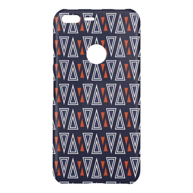 Dark Blue and Red Geometric Triangles Pattern Uncommon Google Pixel XL Case (Back)