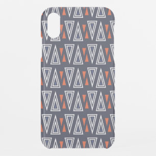 Dark Blue and Red Geometric Triangles Pattern iPhone XR Case