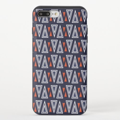 Dark Blue and Red Geometric Triangles Pattern iPhone 87 Plus Slider Case