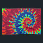 Dark Blue and Red Tie Dye Kitchen Towel<br><div class="desc">Colorful tie dye design creates a fun Sixties retro-style kitchen towel.</div>