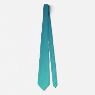 Dark Blue and Soft Cyan Aqua Gradient Ombre Neck Tie