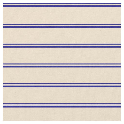 Dark Blue and Tan Lined Pattern Fabric