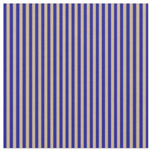 Dark Blue and Tan Stripes Fabric