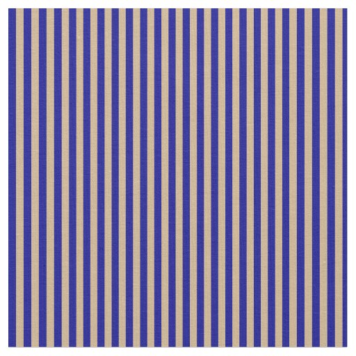 Dark Blue and Tan Stripes Fabric