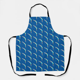 Dark Blue and Teal Female Divers Pattern Apron