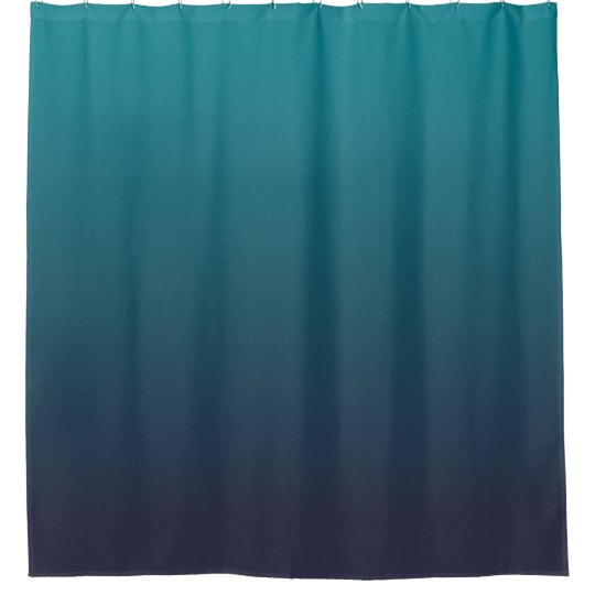 Dark Blue And Teal Ombre Shower Curtain