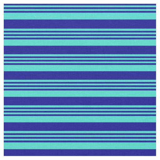 Dark Blue and Turquoise Stripes Fabric