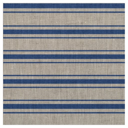 Dark Blue and White Mattress Ticking Narrow Stripe Fabric