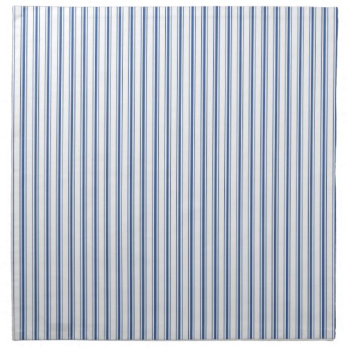 Dark Blue and White Mattress Ticking Narrow Stripe Napkin