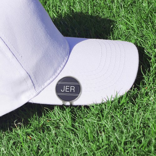 Dark Blue and White Monogrammed Golfers Best Golf Hat Clip