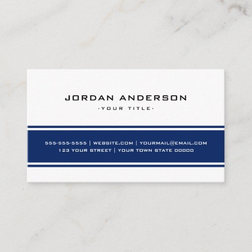Dark blue and white professional custom logo business card