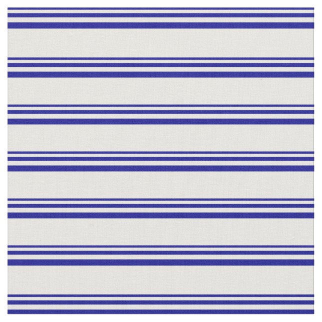 Dark Blue and White Striped Pattern Fabric (Close Up)