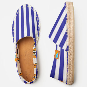Dark Blue And White Stripes Espadrilles Shoes