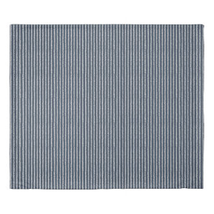Dark Blue and White Stripes Pattern Duvet Cover
