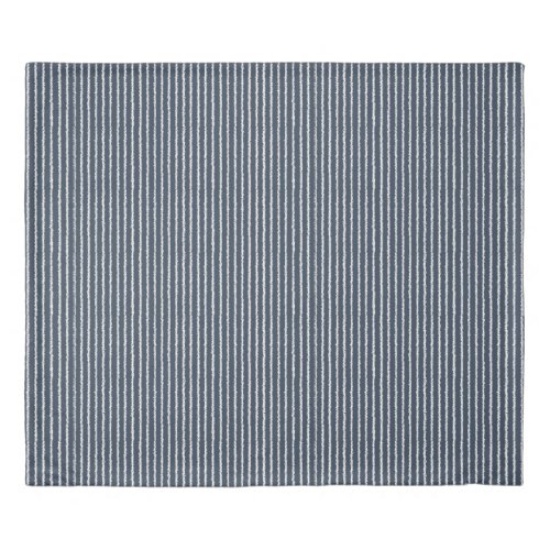 Dark Blue and White Stripes Pattern Duvet Cover